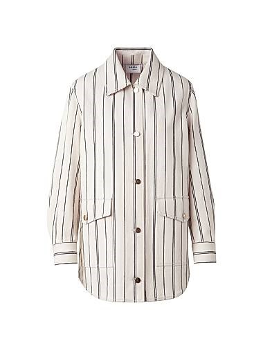 Akris punto Striped Denim Cotton Boyfriend Jacket 11018677