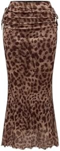 Полупрозрачная юбка-карандаш Milumia с леопардовым принтом и сборками, размер XS-XL 11300315