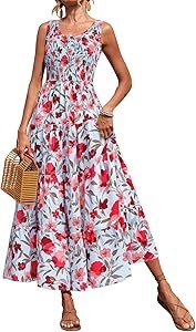 Сарафан макси PRETTYGARDEN с цветочным принтом и карманами на бретелях для свадебной вечеринки 11267188