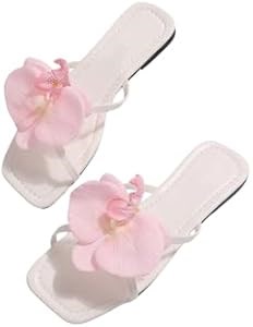 Летние пляжные сандалии Verdusa с цветочными перекрестными ремешками на плоской подошве 11287924