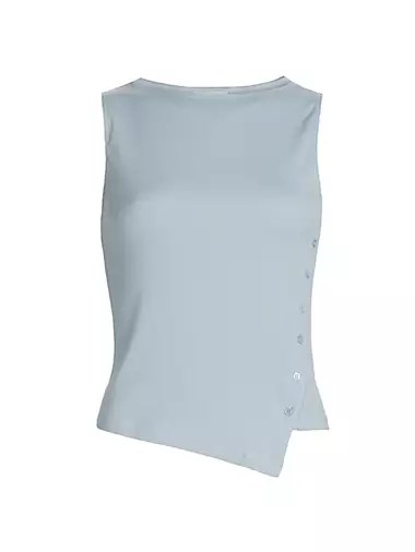 Reformation Хлопковая безрукавка Hudson с рельефной текстурой и боковым разрезом, 97% хлопка 10043133