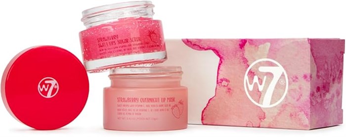 W7 Набор для ухода за губами: клубничный скраб и ночная маска, увлажняет и восстанавливает, 2 шт. 11287285