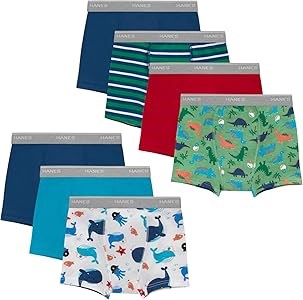 Боксеры для мальчиков Hanes для приучения к туалету, защищающие от легких протеканий, комплект из 7 штук 11290075