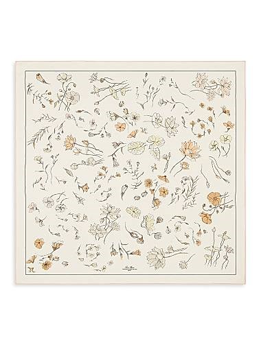 Loro Piana Шелковый платок L',arte Delle Fibre Dei Fiori, 100% шелк, с цветочным узором, размер 90 х 90 см 11021971