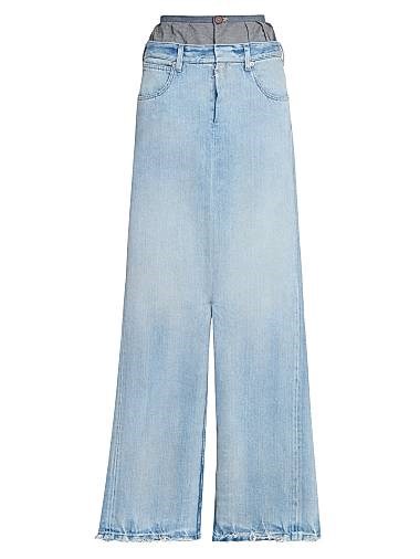 Джинсовая макси-юбка Maison Margiela с многослойным поясом, 100% хлопок, Италия 11024289