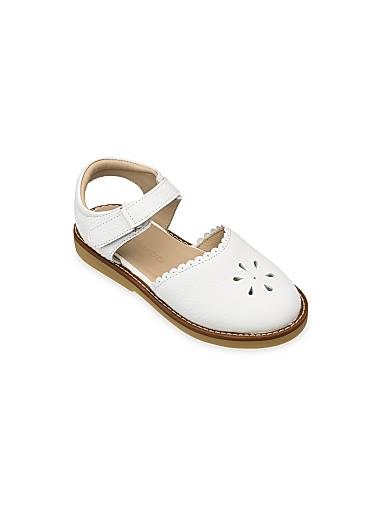 Кожаные девичьи сандалии с перфорацией и открытой пяткой от Elephantito Bellis 11008731