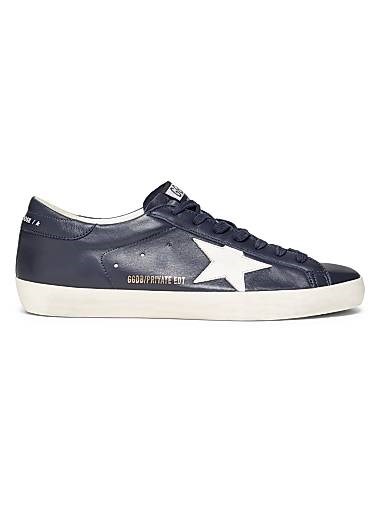 Кожаные кроссовки Golden Goose Super Star с круглым носом и классической шнуровкой для стильного образа 11020569