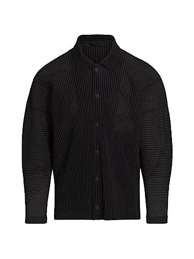 Куртка из сетки Homme Plisse Issey Miyake с отложным воротником и длинными рукавами на пуговицах 11024901
