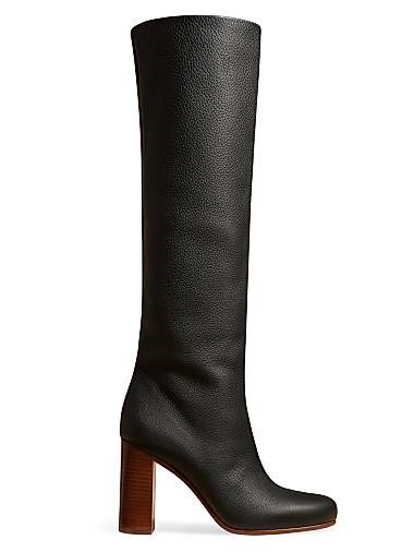 Ботфорты Khaite Willow из кожи с каблуком 90 мм и заостренным носком 11019265