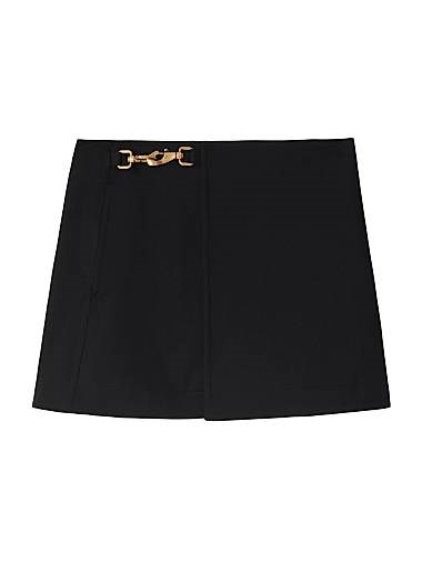 Мини-юбка Burberry из шерсти с карабинной застёжкой и асимметричным краем, сделана в Италии 11024659