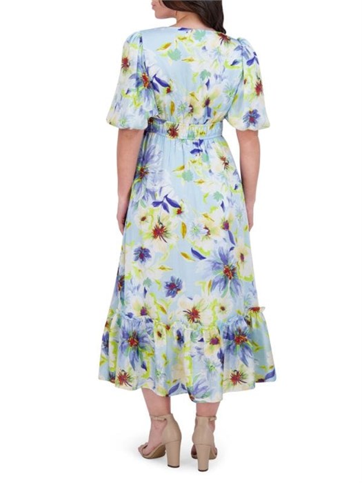 Миди-платье A-Line с цветочным принтом из шифона Kensie, облегающее, с короткими рукавами 11027024