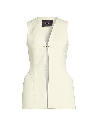Жилет Mugler из вискозно-шерстяной смеси с V-образным вырезом и застежкой, 100% хлопковая подкладка Heavy Fluid 11010305