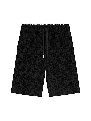 Хлопковые шорты с логотипом Versace, на завязках, 100% хлопок, Италия 11012886