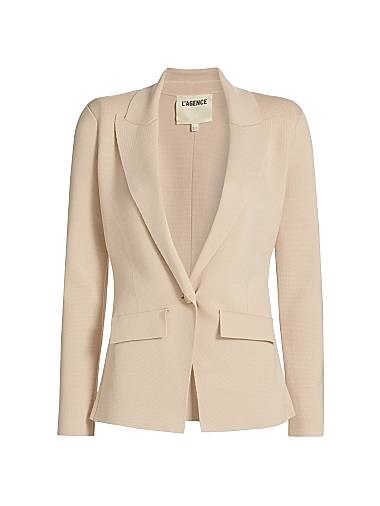 Пиджак L',Agence Chamberlain с пиками из трикотажа, длинными рукавами и золотистыми пуговицами 11016075