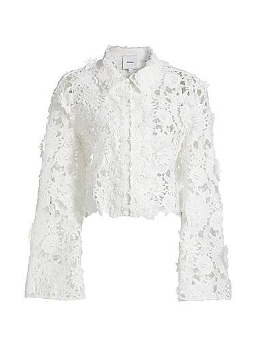 Aknvas Audrey Lace Bell-Sleeve Crop Jacket 11029907