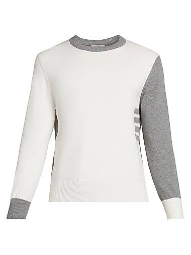 Лонгслив из 100% хлопка с цветными блоками от Thom Browne, сделан в Италии 11025416