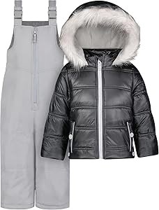 Jessica Simpson Утепленный зимний комбинезон для девочек, полимерный материал, прочный и стильный, удобная посадка 10022308