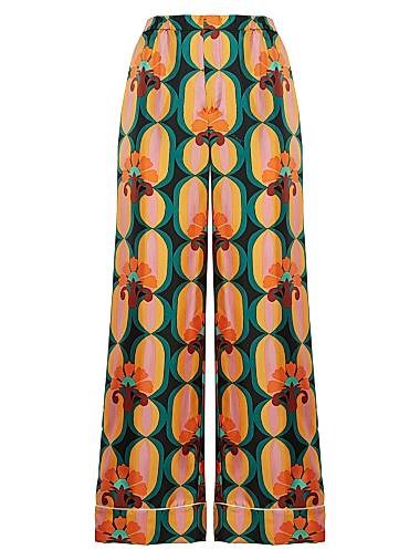 Шелковые пижамные штаны от La Double J из 100% шелка с классическим прямым кроем, Италия 11028116