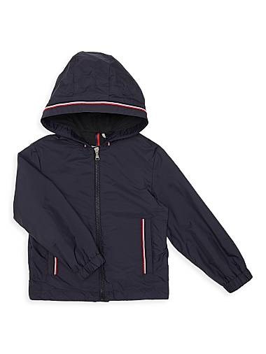 Мальчиковая нейлоновая куртка Moncler с капюшоном, на молнии, длинными рукавами и эластичными манжетами 11020617