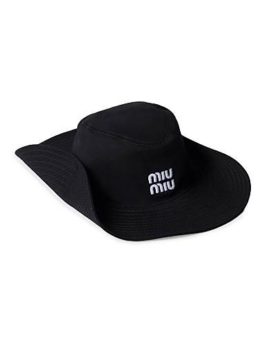 Miu Miu Ковбойская шляпа из 100% хлопка Drill с вышитым логотипом и подкладкой из фейлла 11013434