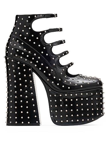 Ботильоны из лаковой кожи The Kiki 160 мм с заклепками и многократной застежкой от Marc Jacobs 11009896