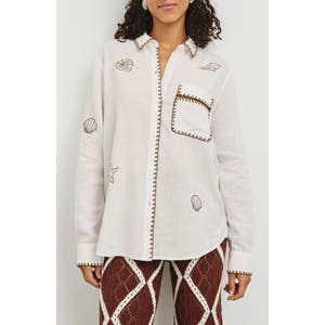 Rails Рубашка Saya с вышивкой, длинный рукав, смесовая ткань из 52% льна и 48% вискозы Lenzing™ EcoVero™ 10041111