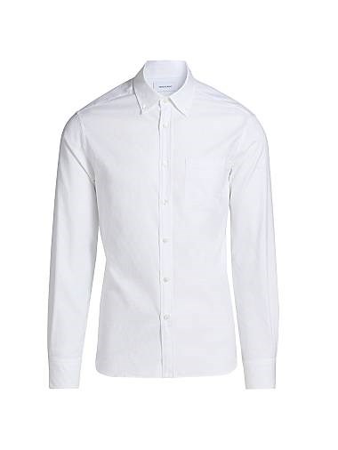 Хлопковая рубашка Oxford с текстурированным логотипом Gancini от Ferragamo, длинными рукавами, Италия 11016480
