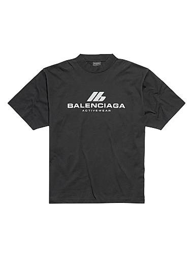 Футболка Balenciaga винтажного стиля с короткими рукавами и светоотражающим логотипом 11016782