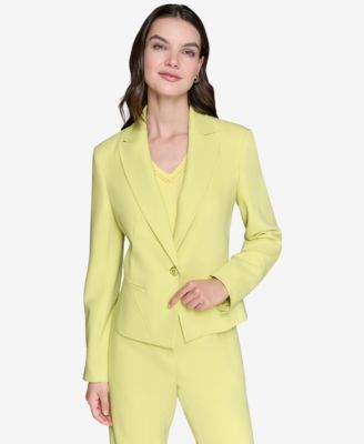 Укороченный женский блейзер с застежкой на одну пуговицу и карманами от Karl Lagerfeld Paris 11025202