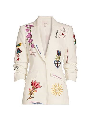 Cinq a Sept Блейзер Cheyenne Summer Love с вышивкой цветов и драпированными рукавами от Cinq a Sept 11010741