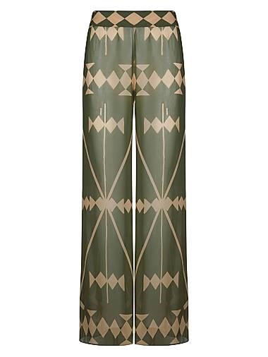 Штаны Rapsodia с геометрическим принтом из переработанного полиэстера, дизайнер Johanna Ortiz, эластичный пояс 11012106