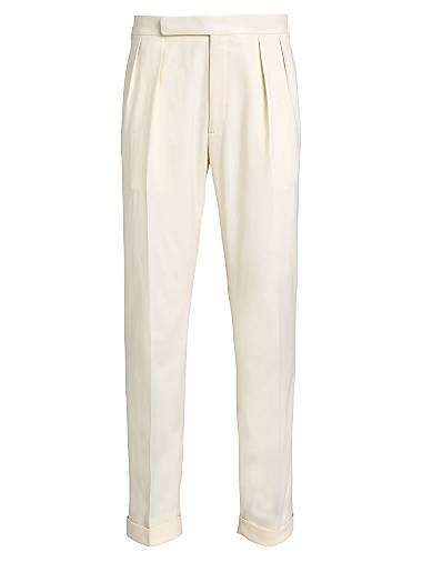 Брюки Ralph Lauren из габардина с двойными складками, 100% шерсть, ручная работа в Италии 11020194