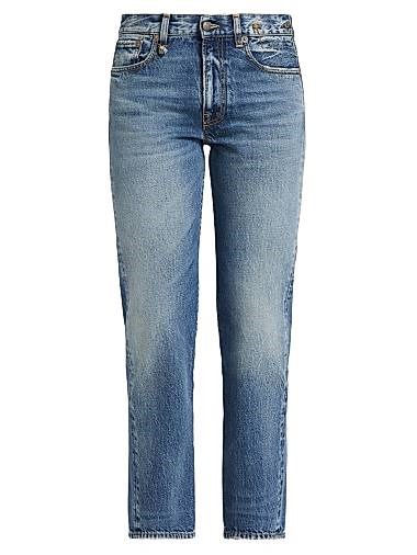 Джинсы R13 Romeo с потертым эффектом и пятью карманами из 100% хлопка, Италия 11023402