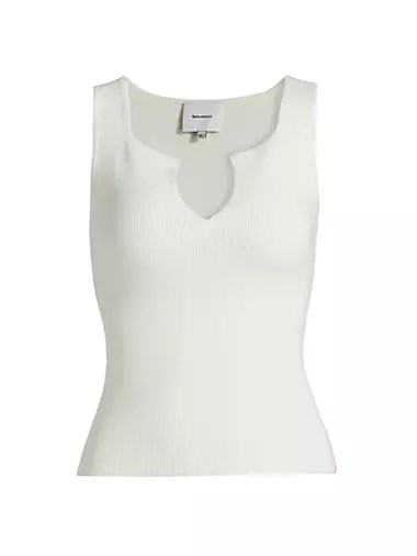 Хлопковый топ Rylie от Reformation с вырезом и без рукавов, 92% хлопок, 8% нейлон 10042413