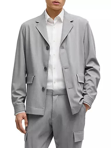 Элегантное пальто Boss из высококачественной вискозы на три пуговицы с накладными карманами 10043190