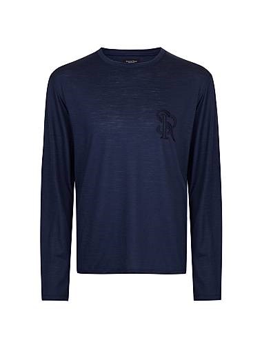 Мужская лонгслив футболка из овечьей шерсти Stefano Ricci с вышитым логотипом, производство Италия 11020659