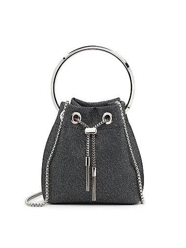 Jimmy Choo Сумка-bucket Bon Bon с декором, текстиль, 70% текстиль/30% латунь, размер 14 см x 15 см x 9 см 11022887