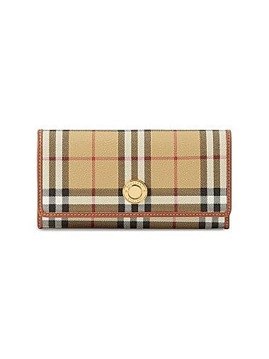 Burberry Элегантный кошелек Halton с клетчатым принтом и кожаной отделкой, 19,5 см x 10 см x 3 см 11019048