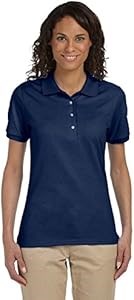 Молодёжная футболка-поло Jerzees 437w из джерси с застёжкой на пуговицы и воротником 10022424