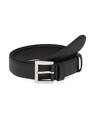 Prada Ремень из сафьяновой кожи с металлической пряжкой, высотой 3 см, сделанный в Италии 11011291