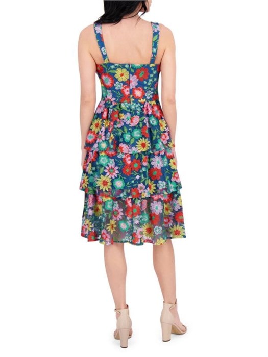 Миди-платье-фит-и-флэр Kensie с цветочной вышивкой и многослойным дизайном, 100% нейлон 11026860