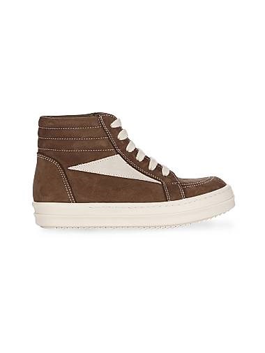 Кожаные высокие кроссовки Rick Owens Vintage Sneaks с круглым носком и шнуровкой 11016617