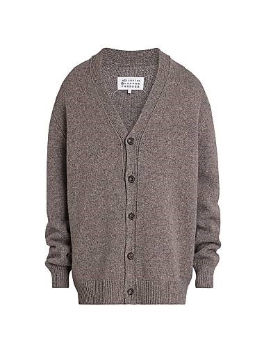 Кардиган из чистой шерсти Maison Margiela с глубоким V-образным вырезом и длинными рукавами, Италия 11012283