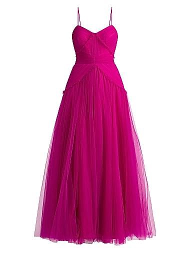 Платье с плиссировкой без рукавов от Zac Posen с декольте в форме сердечка и рюшами 11019939