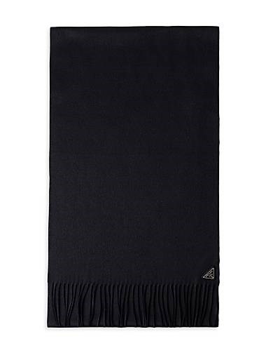 Prada Шелковый и кашемировый шарф с цветочными фрагментами, 51% шелк, 49% кашемир, с логотипом в форме треугольника 11023556