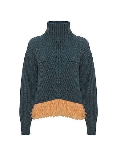 La Double J Лонгслив High Kick из мягкой смеси альпаки с перьевым кантом, Италия 11025290