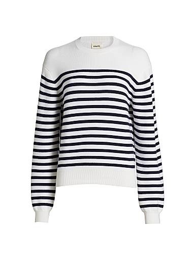 Кашемировый свитер с горизонтальными полосками Khaite Viola, 100% кашемир, длинные рукава 11023986