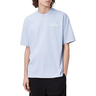 Футболка AllSaints Soleil из 100% хлопка с короткими рукавами и логотипами на груди и спине 11030435