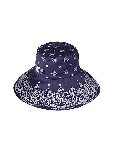 Miu Miu Кепка из 100% хлопка с принтом, двуцветной шнуровкой и кожаными элементами, металлическая застёжка 11015405