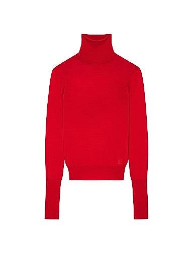 Givenchy Свитер Slim Fit из мериносовой шерсти с драпировкой на спине, высокой горловиной и вышивкой 4G, производство Италия 11020355